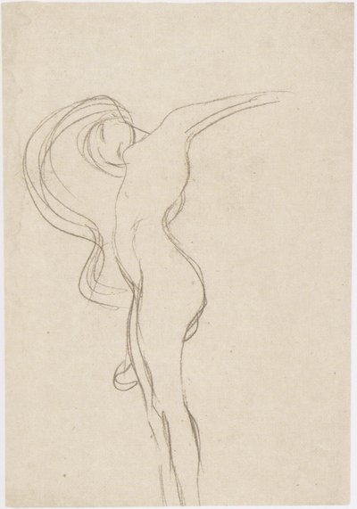 Fluttuante con corpo in posizione di profilo da Gustav Klimt